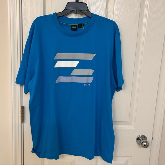 Hugo Boss Men's Cotton Graphic Tee in Blue Size XXL - Picture 4 of 11